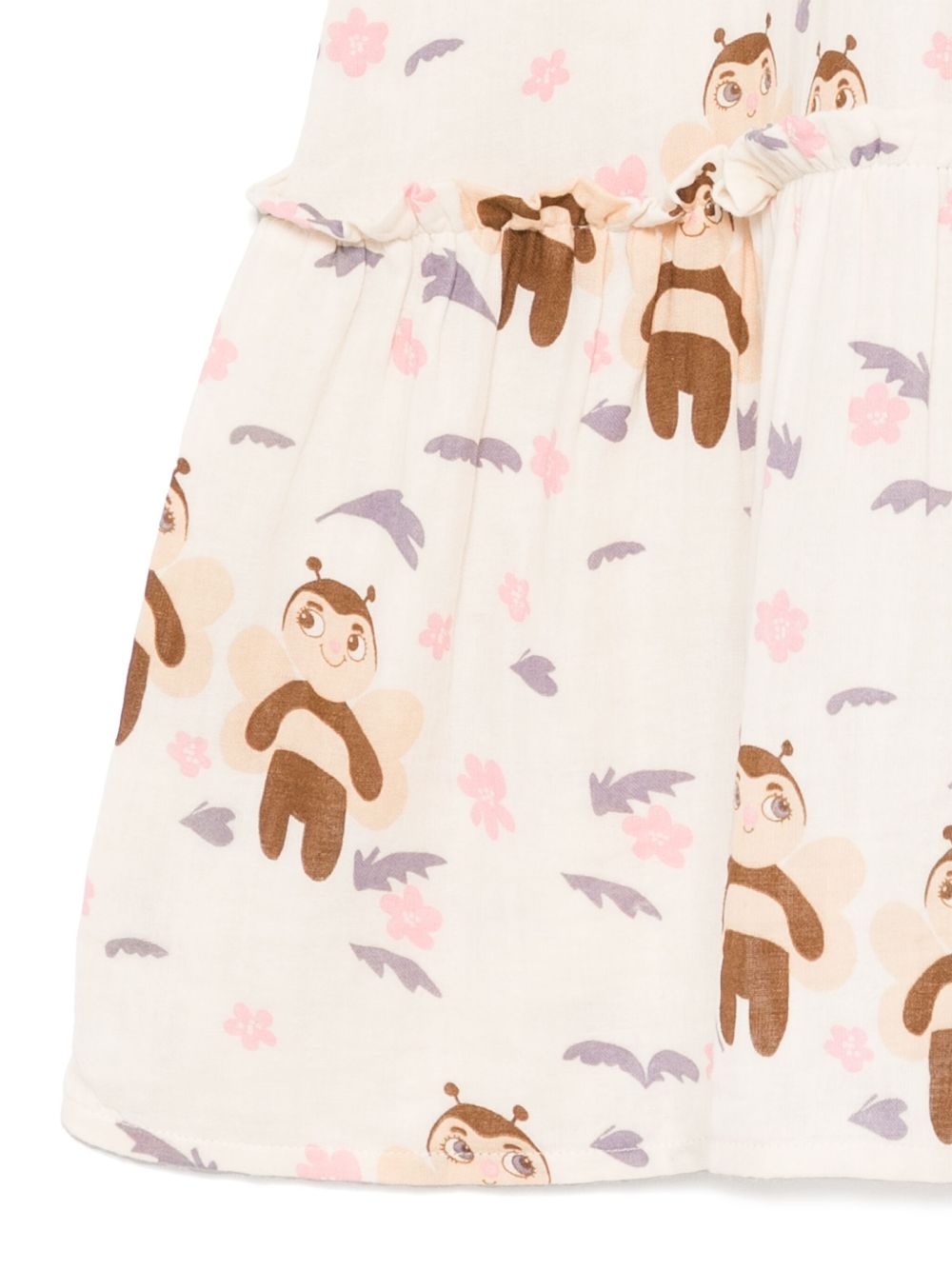 Abito per bambina Mini Rodini bianco con stampa grafica all-over e orlo dritto 2565011411 OFF-WHITE MINI RODINI KIDS