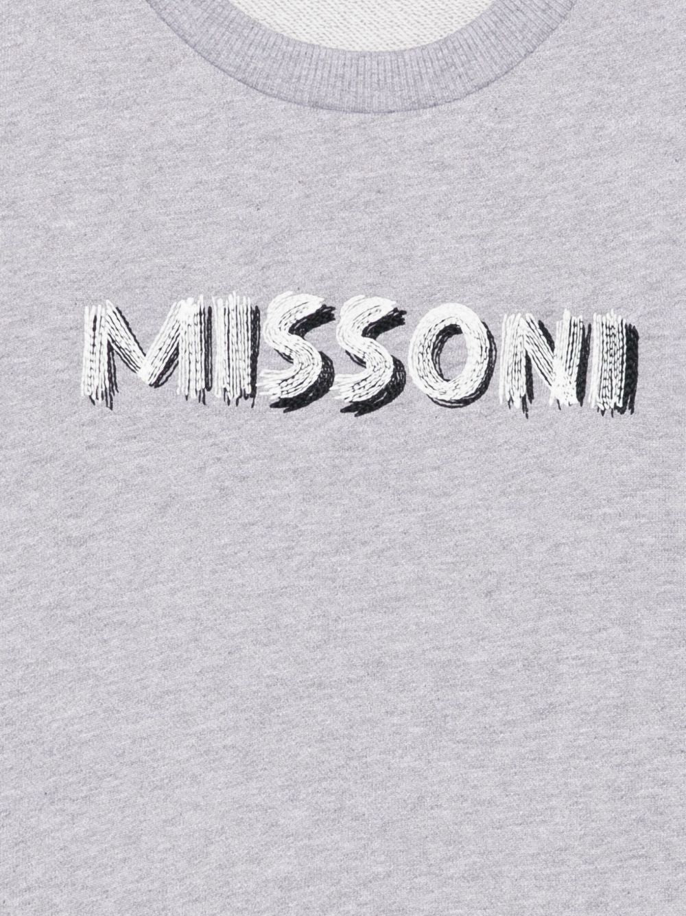 Felpa per bambino Missoni Kids grigio con logo ricamato MX4Q10 Z3188 805 MISSONI KIDS