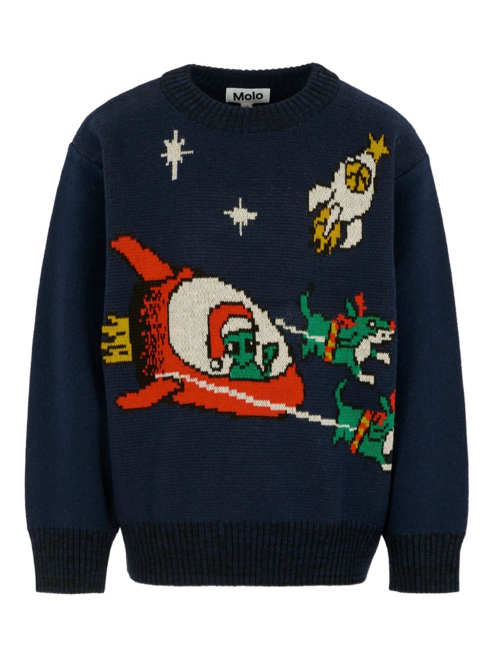 Maglione per bambino Molo blu con stampa alieni 1W25K204 9673 MOLO KIDS