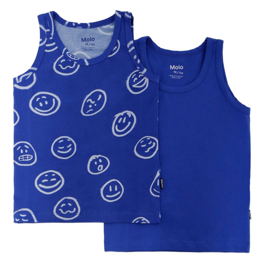 Set canotte per bambino Molo blu Jayden con motivo smiley 1W25Q101 9458 MOLO KIDS