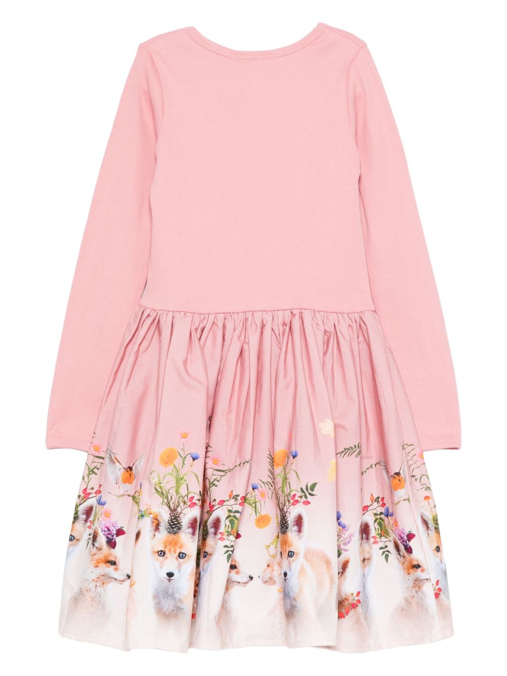 Abito per bambina Molo rosa con stampa volpe 2W25E213 9623 MOLO KIDS
