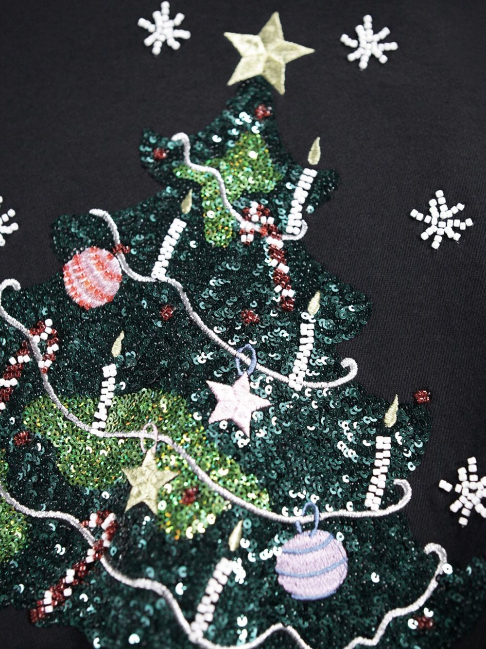 Felpa per bambina Molo nero con decorazione a paillettes 2W25J207 9709 MOLO KIDS