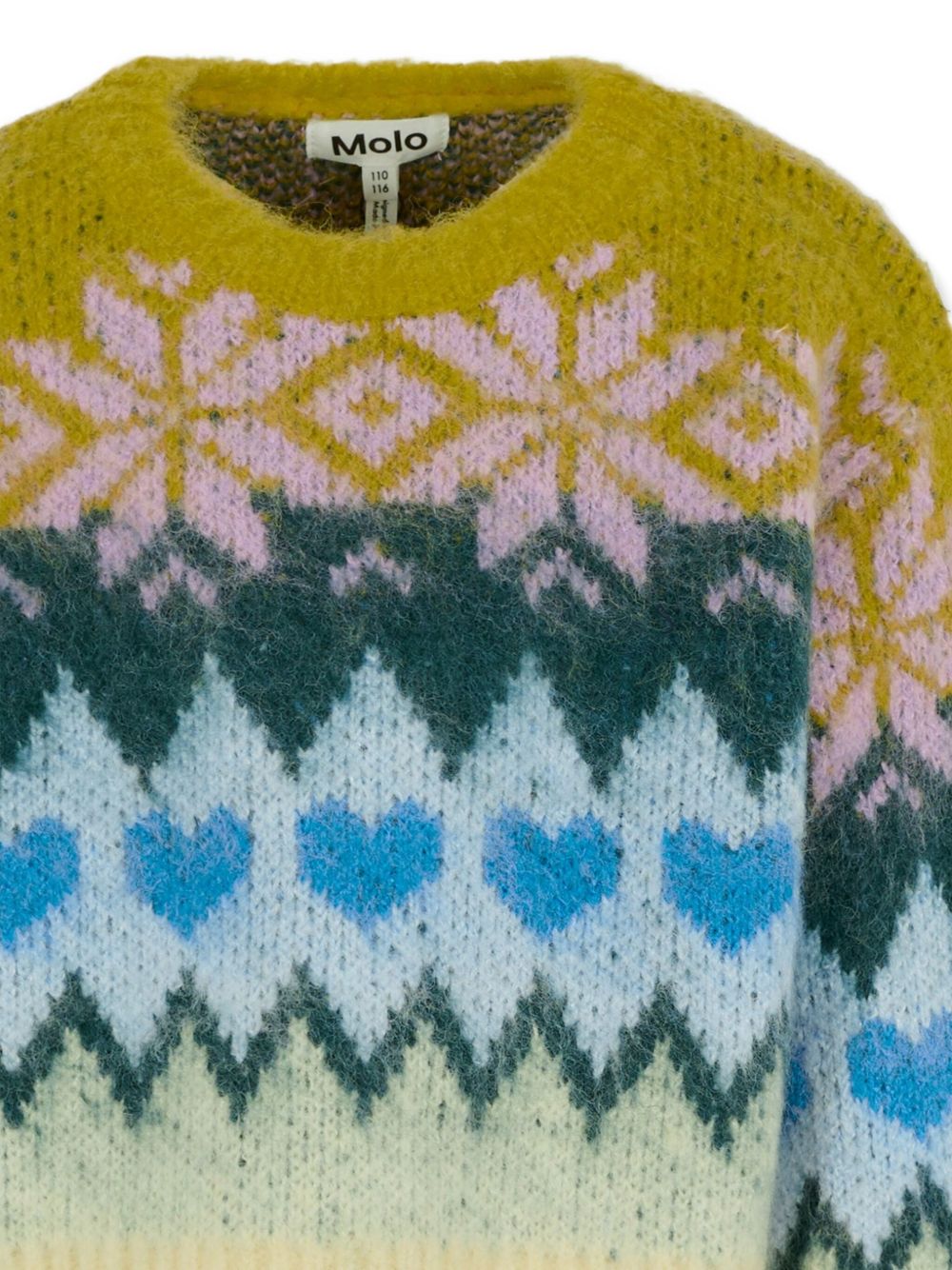Maglione per bambina Molo multicolore con motivo a fiocco di neve e cuore 2W25K206 4954 MOLO KIDS