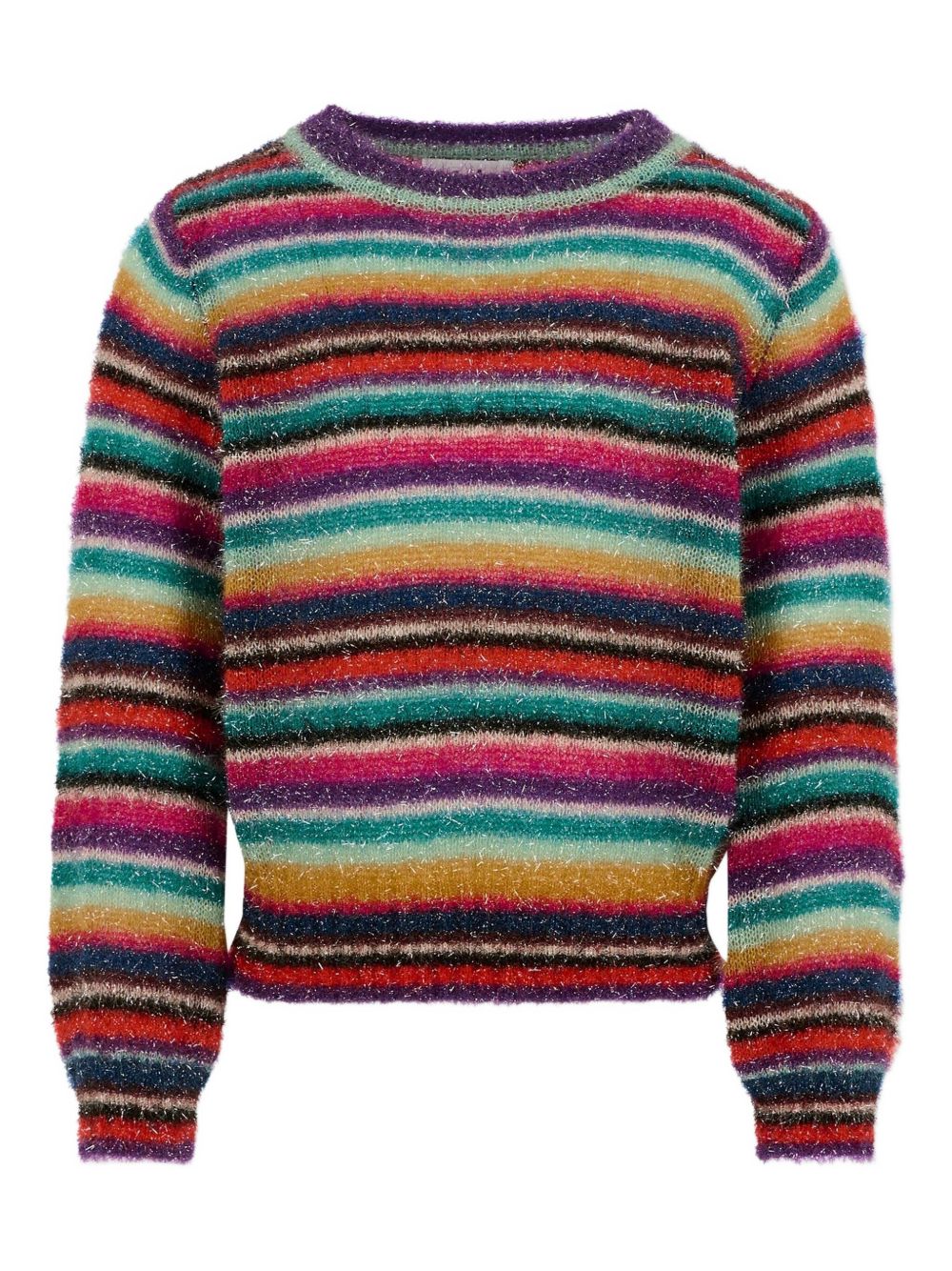 Maglione per bambina Molo multicolore con strisce orizzontali glitterate 2W25K208 9415 MOLO KIDS