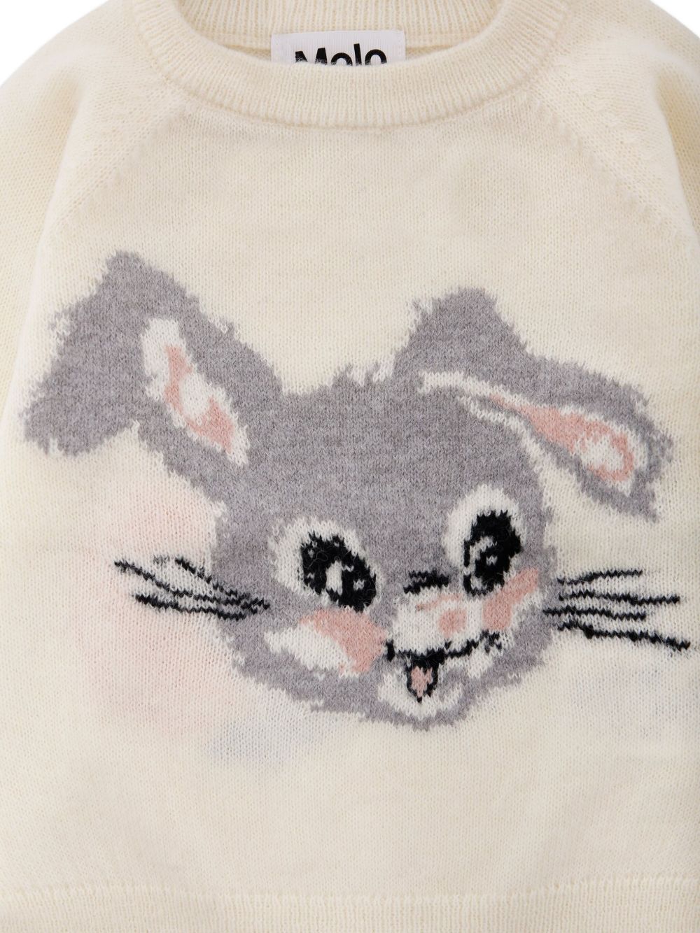 Maglione Gilby per neonata Molo bianco con motivo coniglio 4W25K203 9653 MOLO KIDS