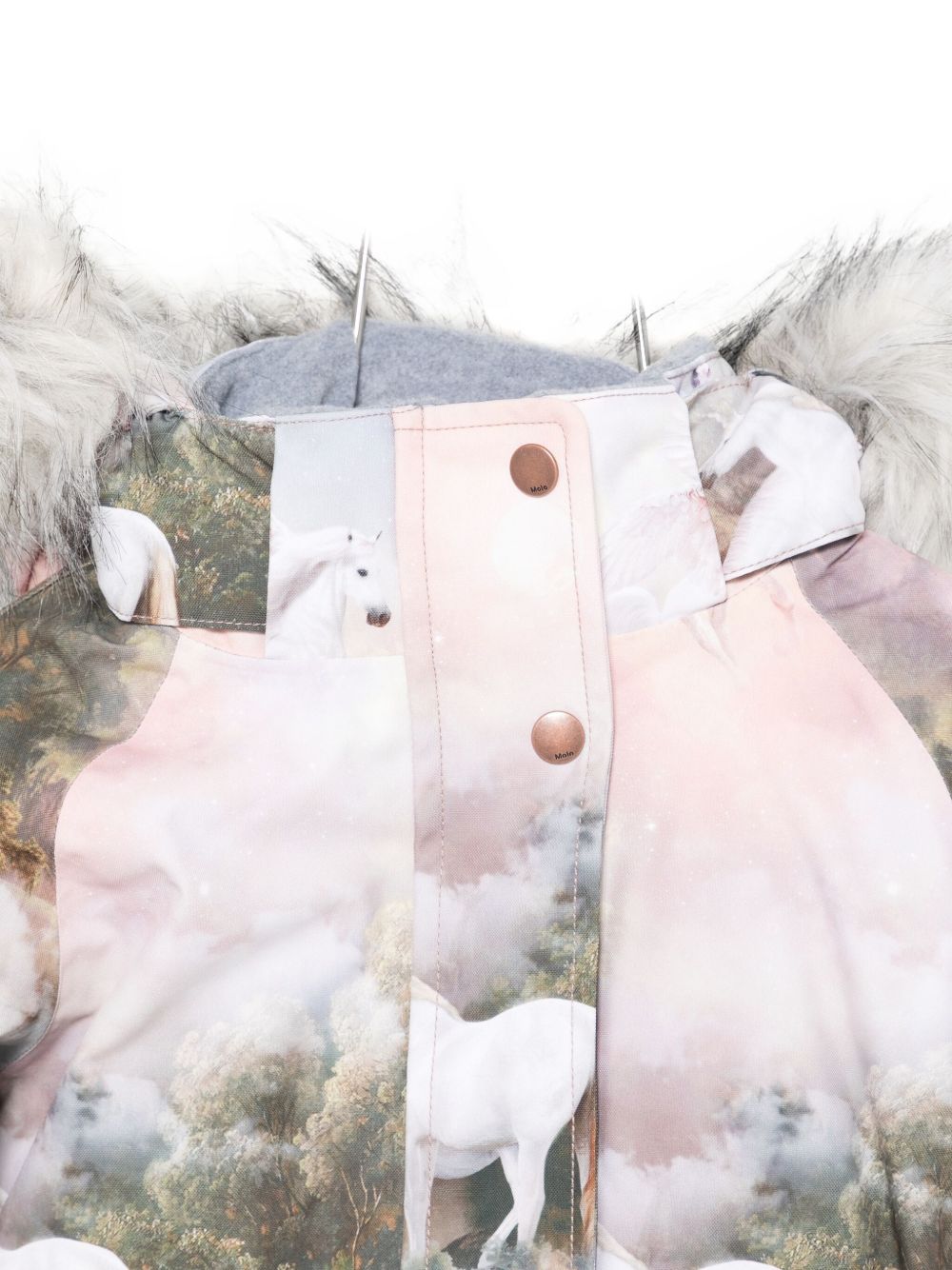 Giubbino per bambina Molo rosa con stampa unicorni 5W25M310 9364 MOLO KIDS