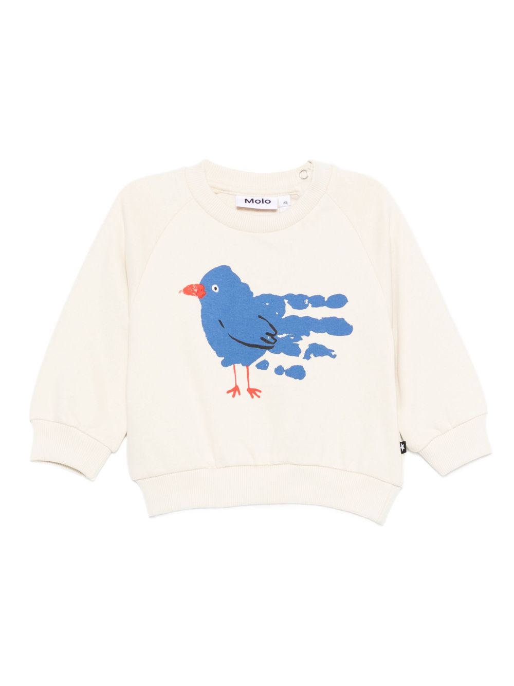Felpa per neonati Molo bianco con stampa di uccelli 6W25J202 4964 MOLO KIDS