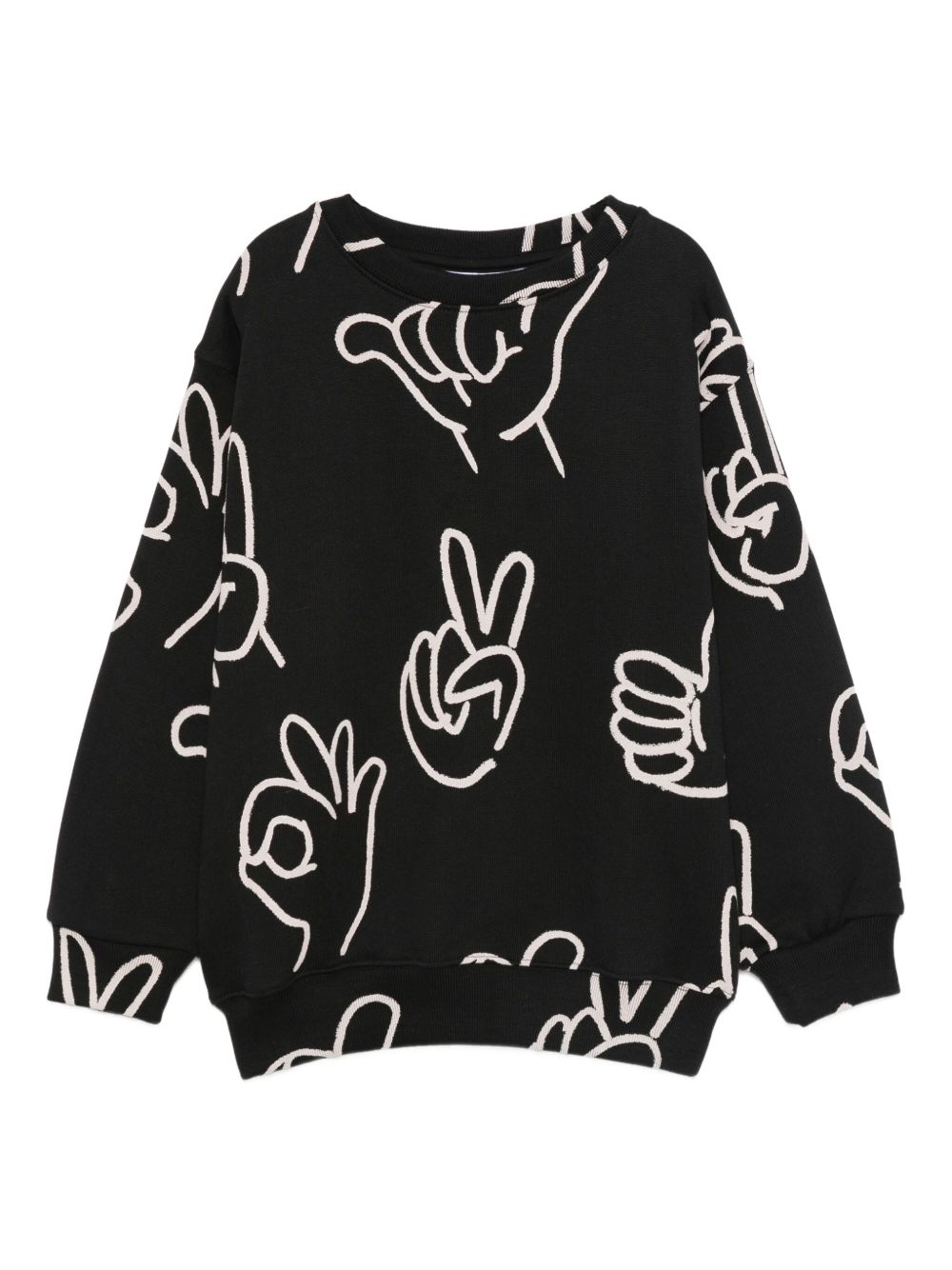 Felpa per bambini Molo nera con stampa all-over 6W25J204 9456 MOLO KIDS