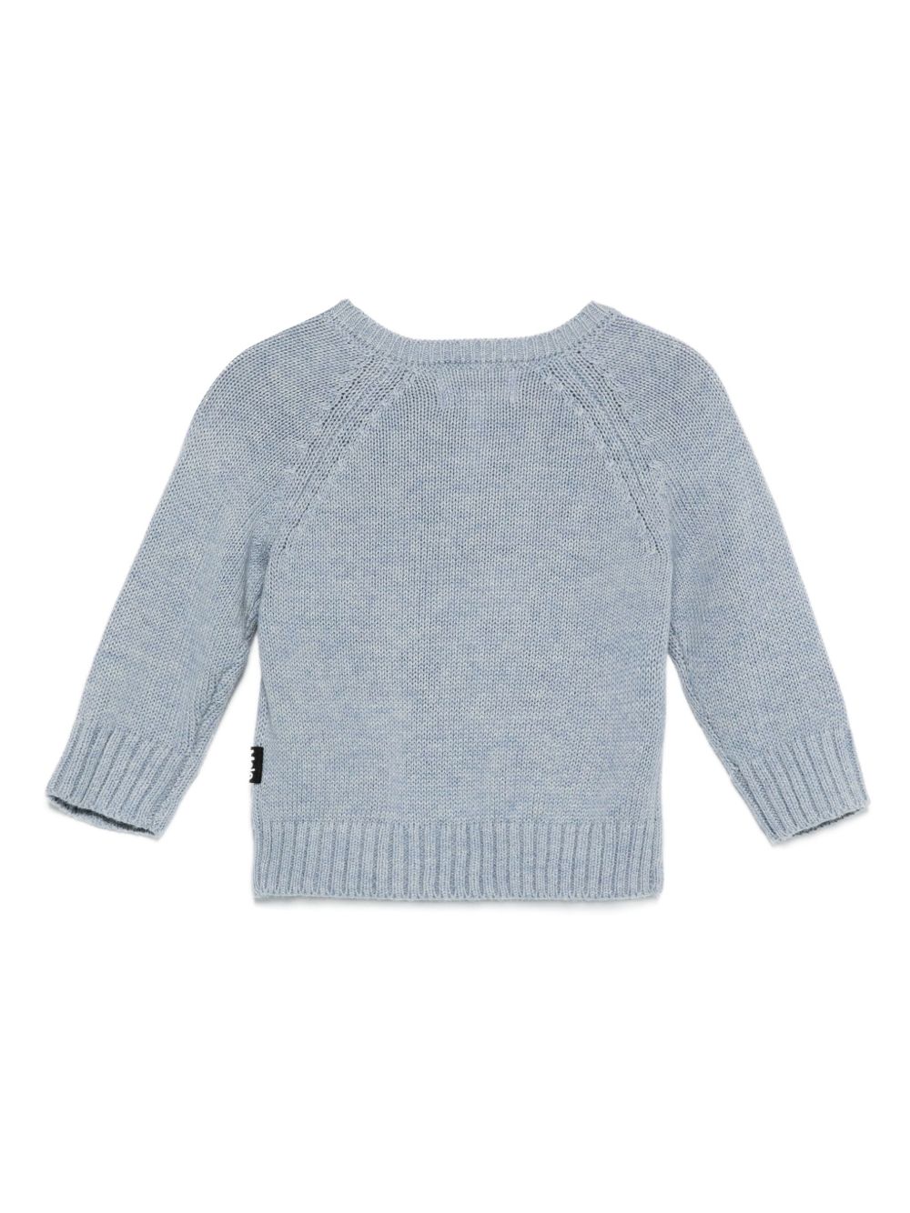 Maglione per neonati Molo azzurro con orsetto intarsiato 6W25K204 9676 MOLO KIDS