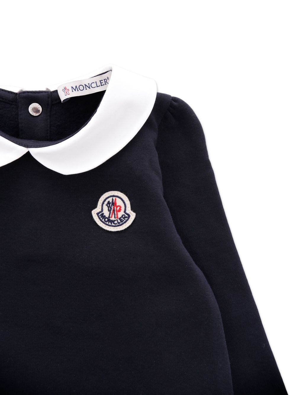 Abito per neonata Moncler Enfant blu con colletto alla Peter Pan K29518I0000189A23 778 MONCLER KIDS