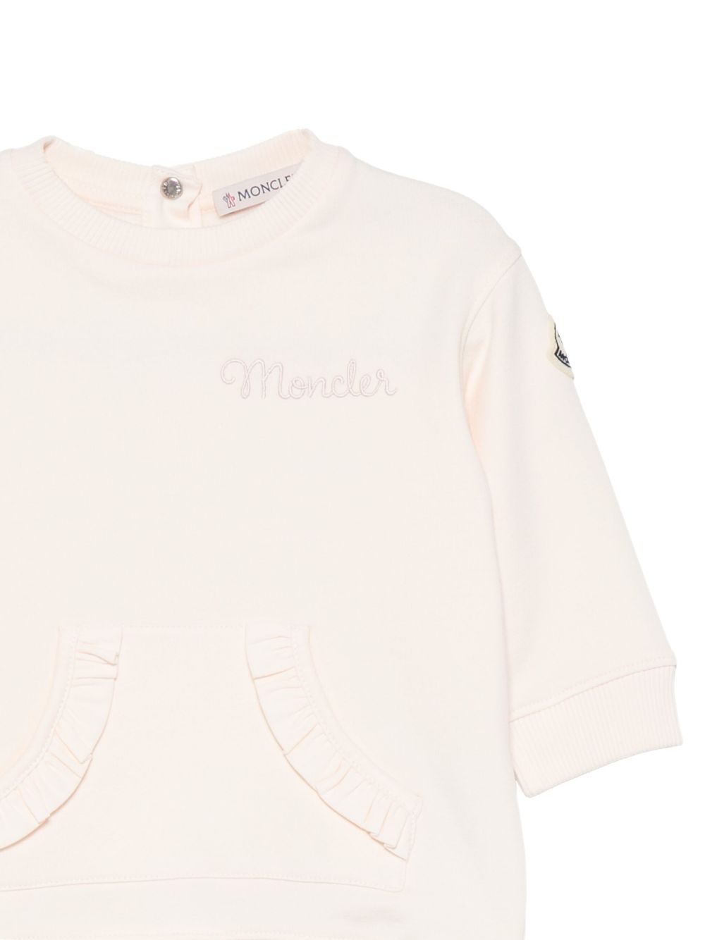 Felpa per neonata Moncler Enfant rosa con applicazione logo K29518I0000589A23 529 MONCLER KIDS