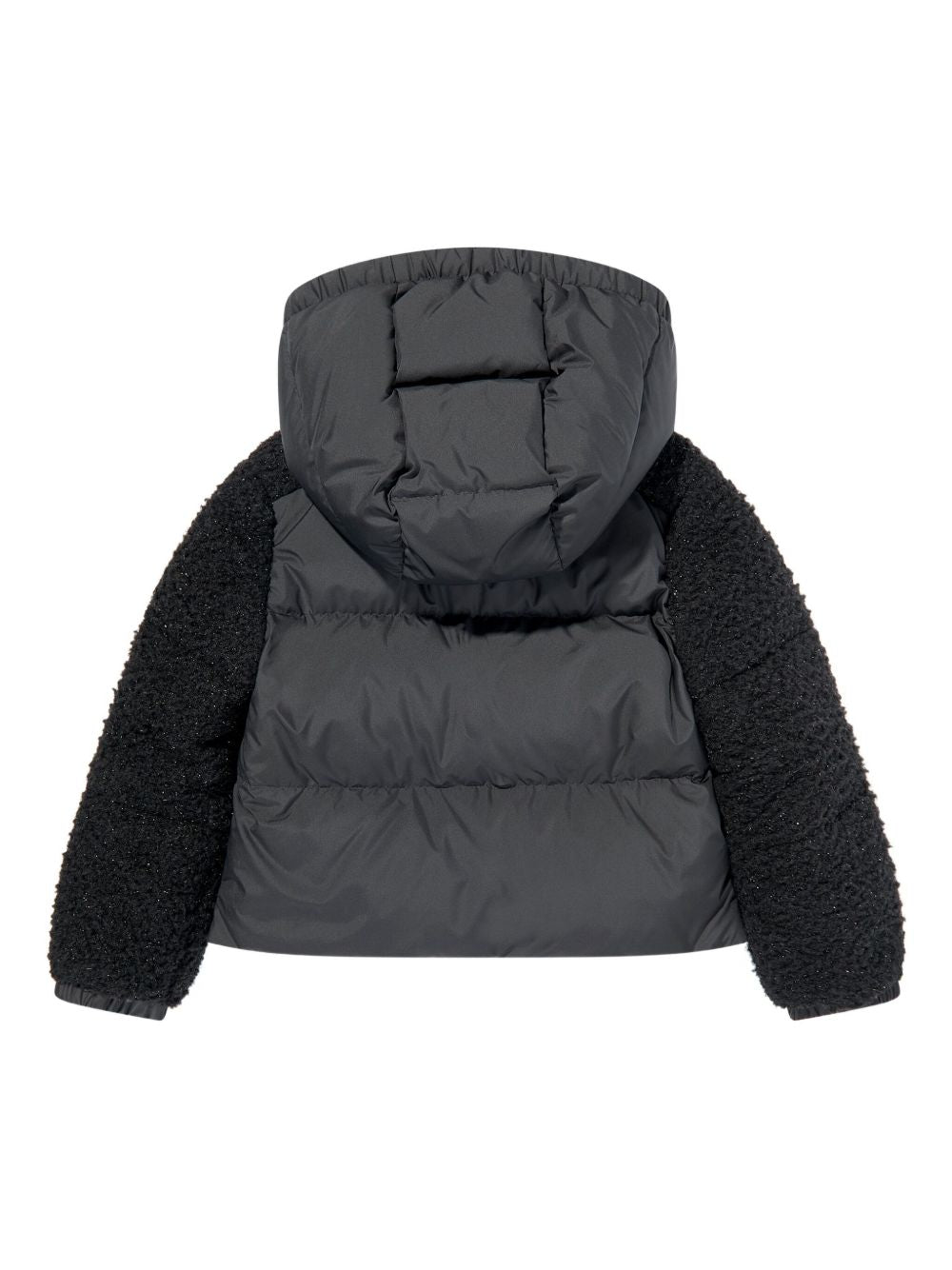 Giubbino Zambaga per bambina Moncler Enfant nero con texture teddy K29541A0009389B68 999 MONCLER KIDS