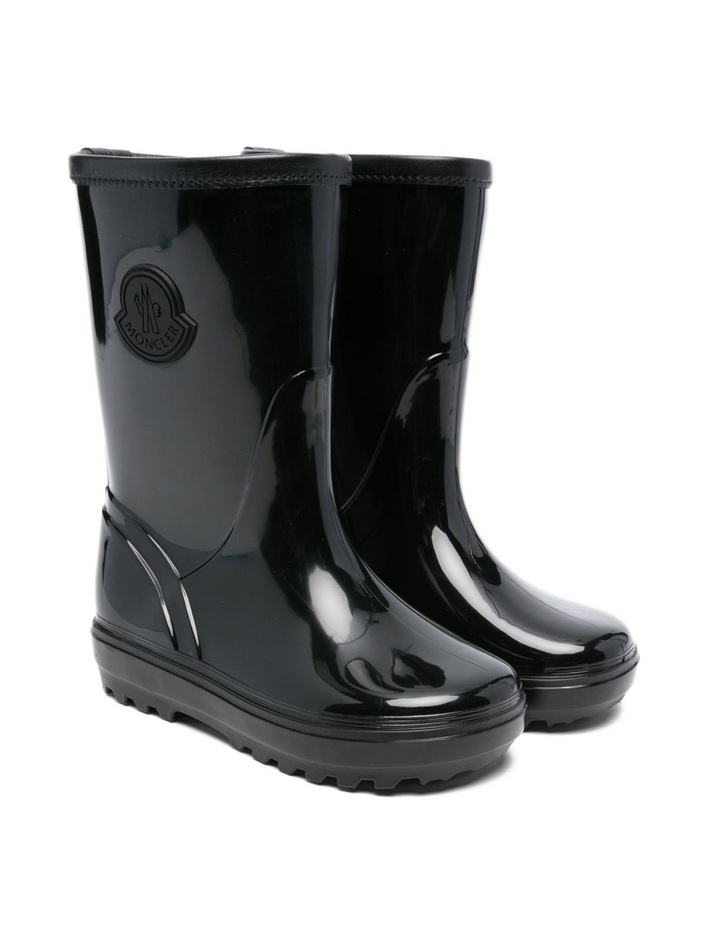 Stivali da pioggia per bambini Moncler Enfant nero con applicazione K29544G00010M8327 999 MONCLER KIDS