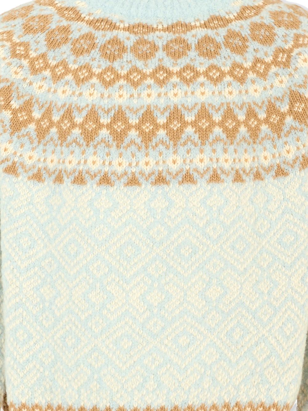 Maglione per bambina Moncler Enfant azzurro con motivo Fair Isle K29549C00008M4505 702 MONCLER KIDS