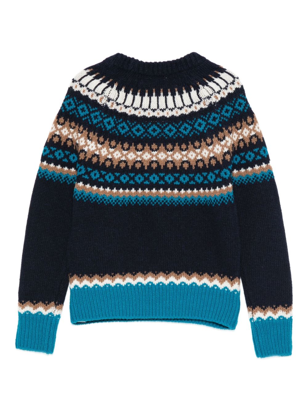 Maglione per bambino Moncler Enfant blu con motivo Fair Isle K29549C00011M1115 778 MONCLER KIDS