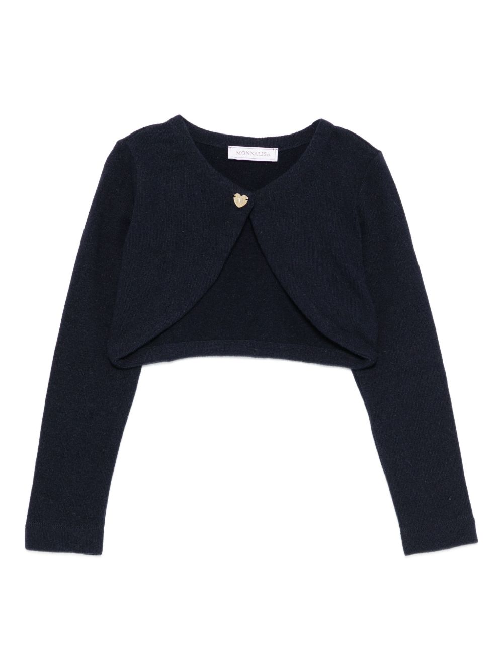 Cardigan per bambina Monnalisa blu con bottoni a forma di cuore 17FCAF 6204 056S MONNALISA KIDS