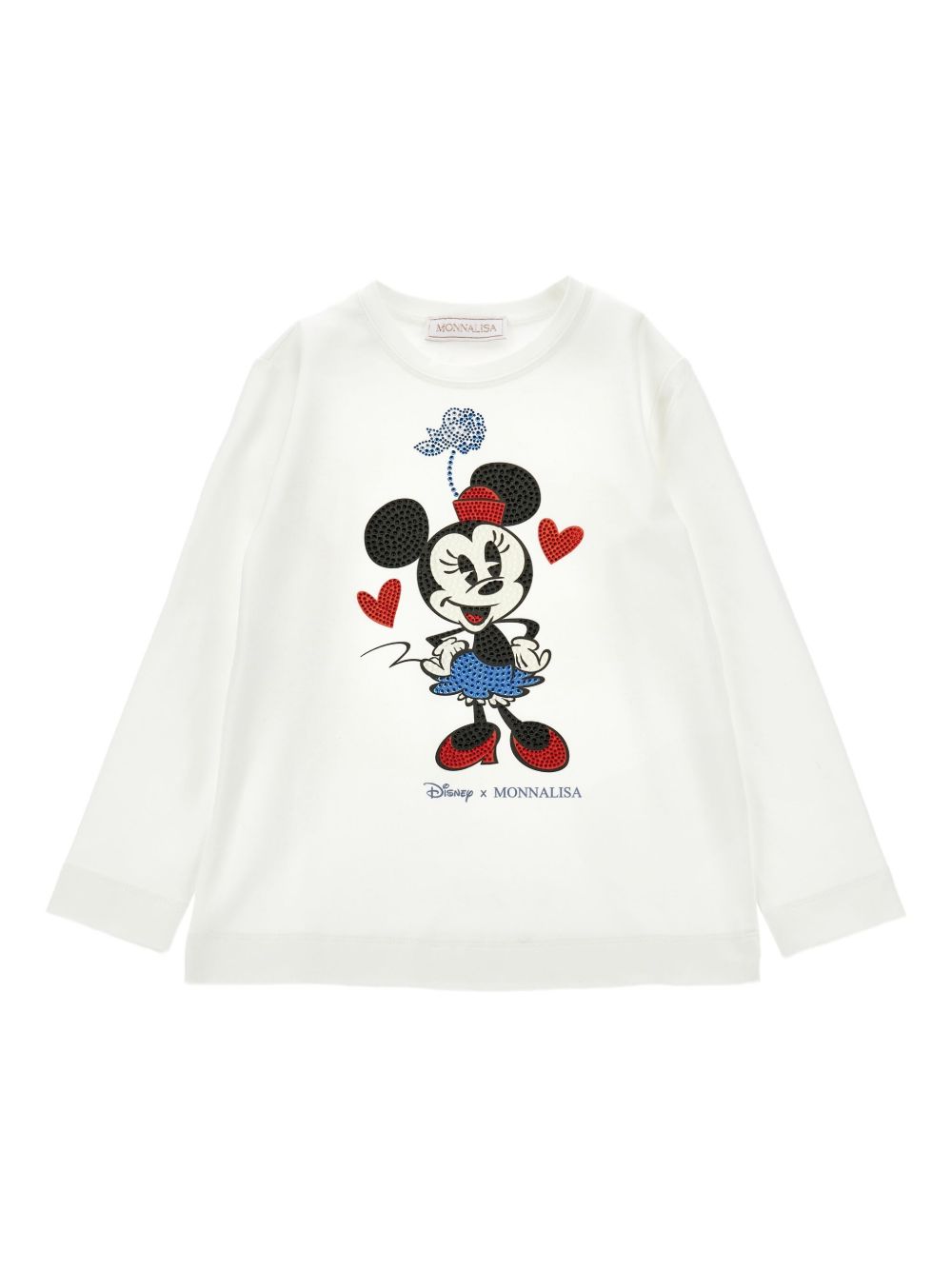 T-shirt per bambina Monnalisa bianca con grafica con Minnie 19F608 6003 0001 MONNALISA KIDS