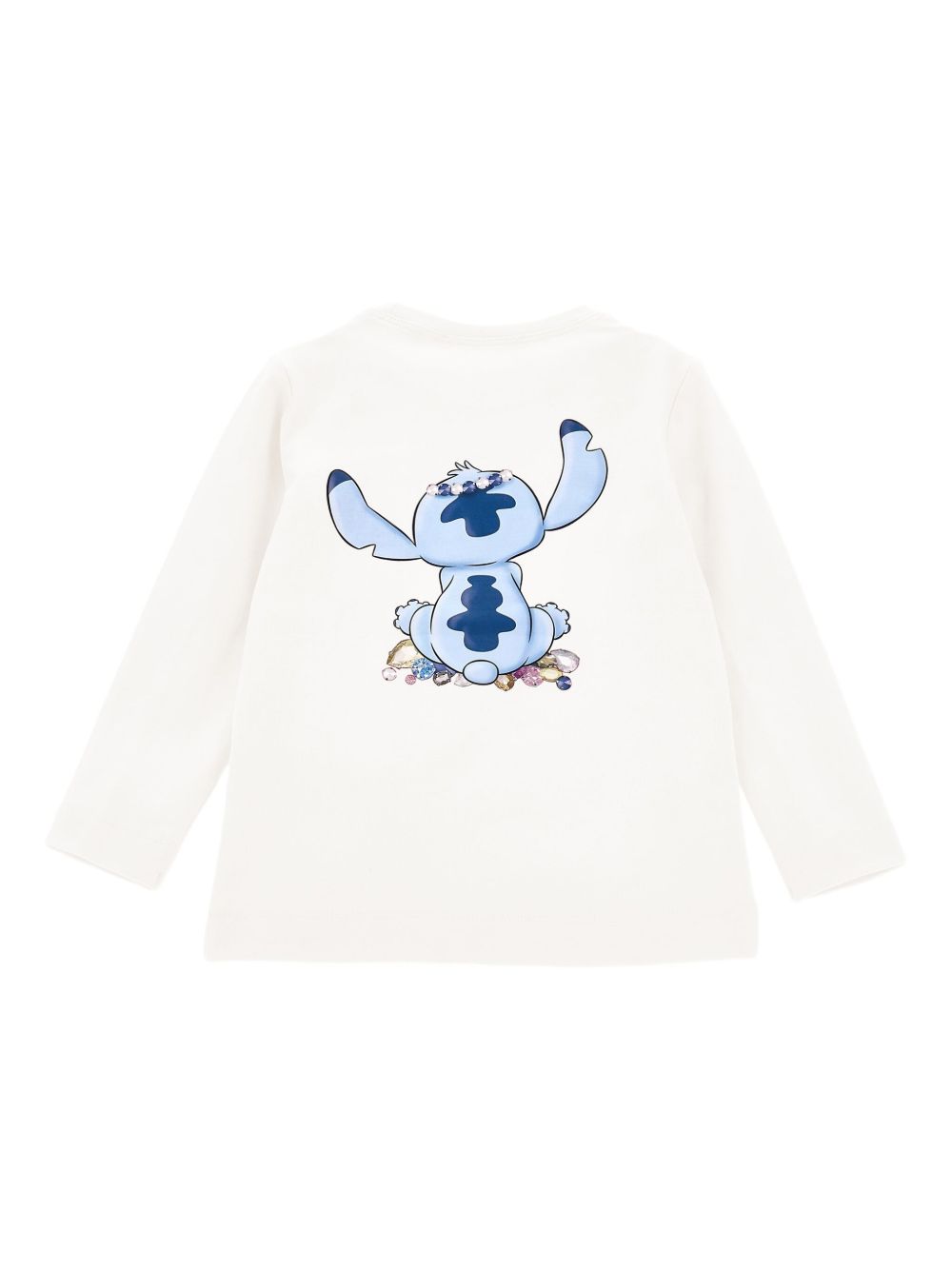 T-shirt per bambina Disney x Monnalisa bianco con stampa grafica Stitch 19F610 6013 0001 MONNALISA KIDS
