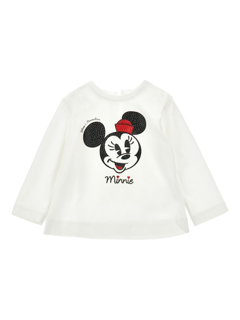 T-shirt per bambina Monnalisa bianca con stampa sul davanti 19F631NP 6005 0001 MONNALISA KIDS