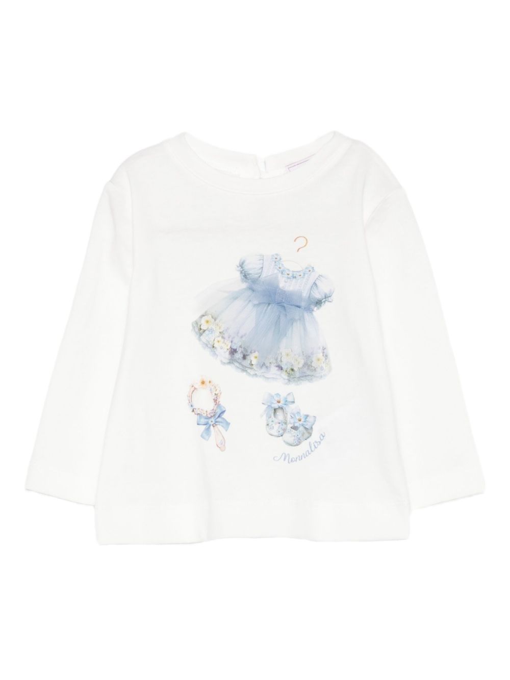 T-shirt per neonata Monnalisa bianca con stampa grafica 39F611 6005 0158 MONNALISA KIDS