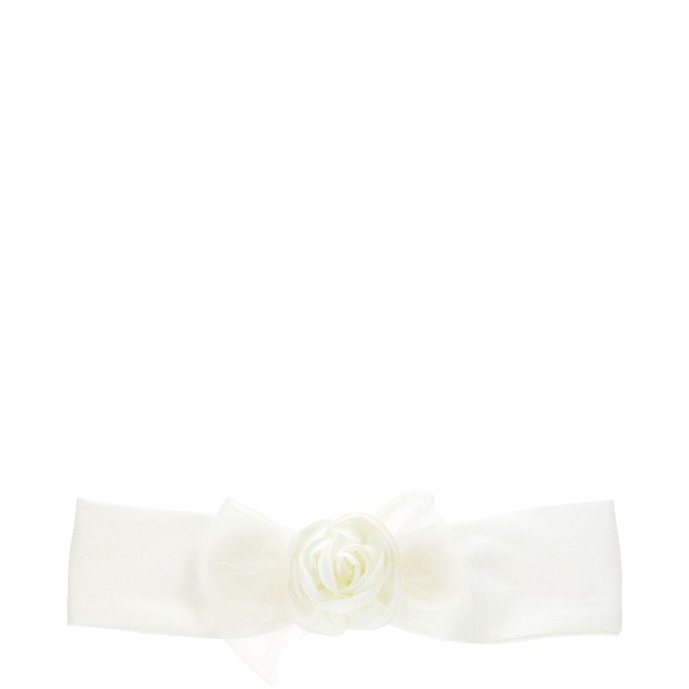Fascia per neonata Monnalisa bianca con decorazione a fiori 73F007 6207 0001 MONNALISA KIDS