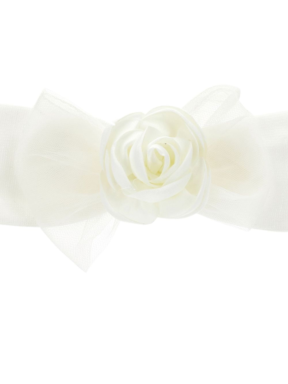 Fascia per neonata Monnalisa bianca con decorazione a fiori 73F007 6207 0001 MONNALISA KIDS