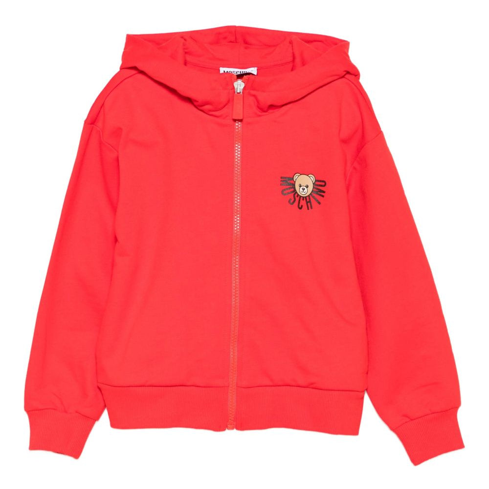 Felpa per bambini Moschino Kids rosso con chiusura con zip HUF09ELCA40 50109 MOSCHINO KIDS