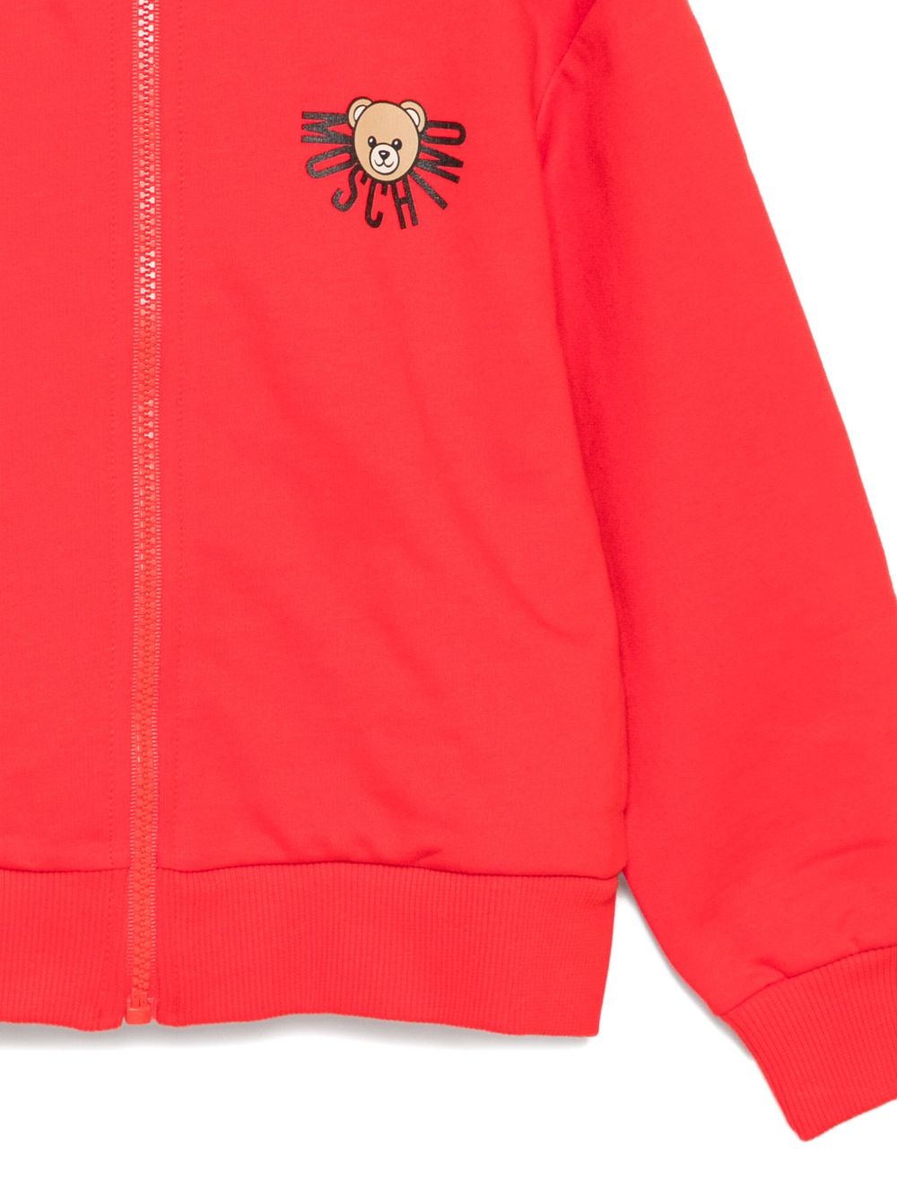Felpa per bambini Moschino Kids rosso con chiusura con zip HUF09ELCA40 50109 MOSCHINO KIDS