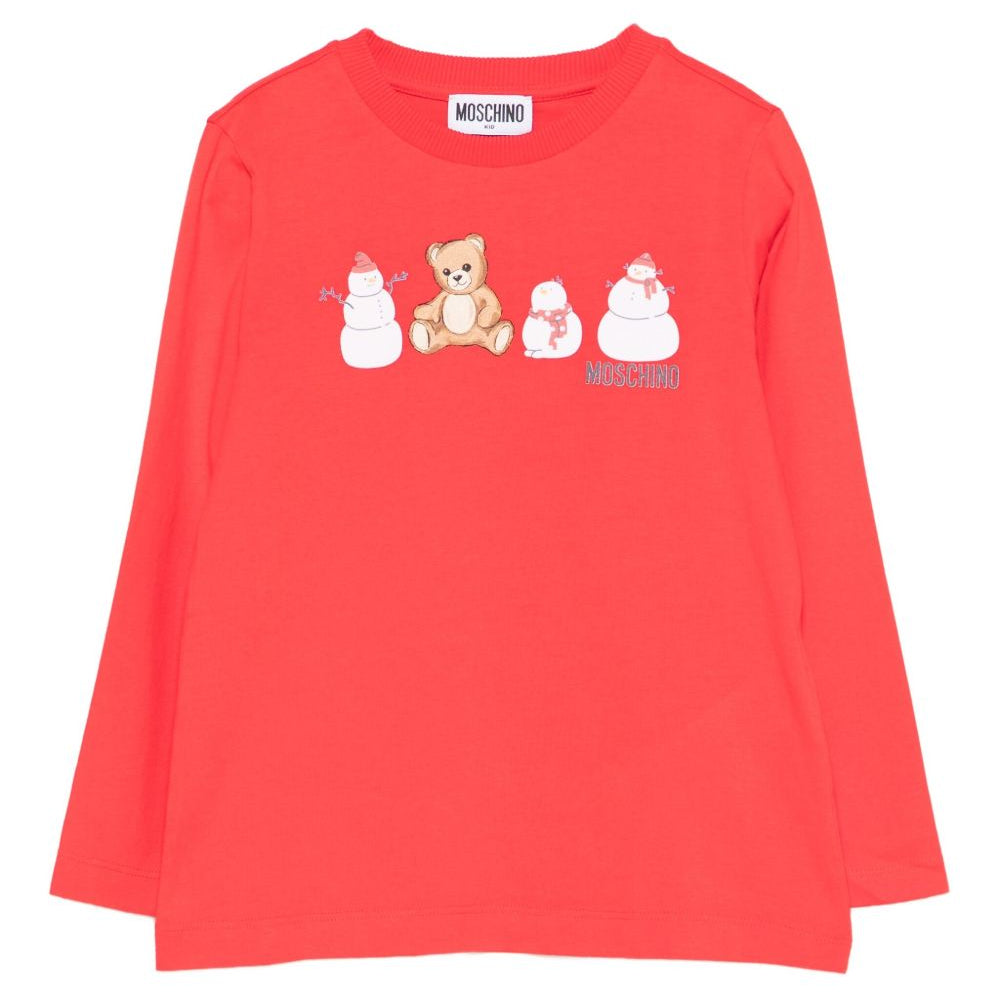 T-shirt per bambini Moschino Kids rosso con stampa grafica HUO00ZLAA01 50109 MOSCHINO KIDS