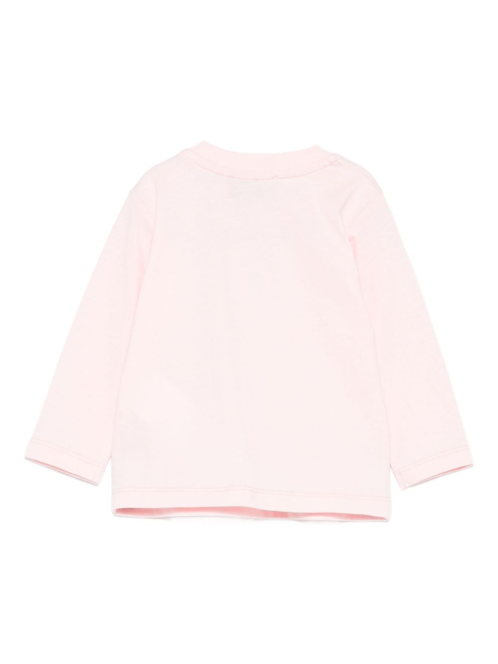 T-shirt per neonata Moschino Kids rosa con orsetto ricamato M9O00RLAA10 50209 MOSCHINO KIDS