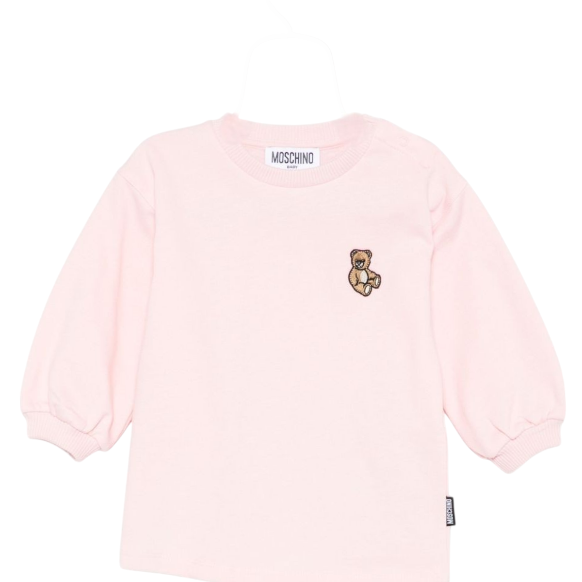 Abito per neonata Moschino Kids rosa con maniche a sbuffo MAV0BNLCA40 50209 MOSCHINO KIDS