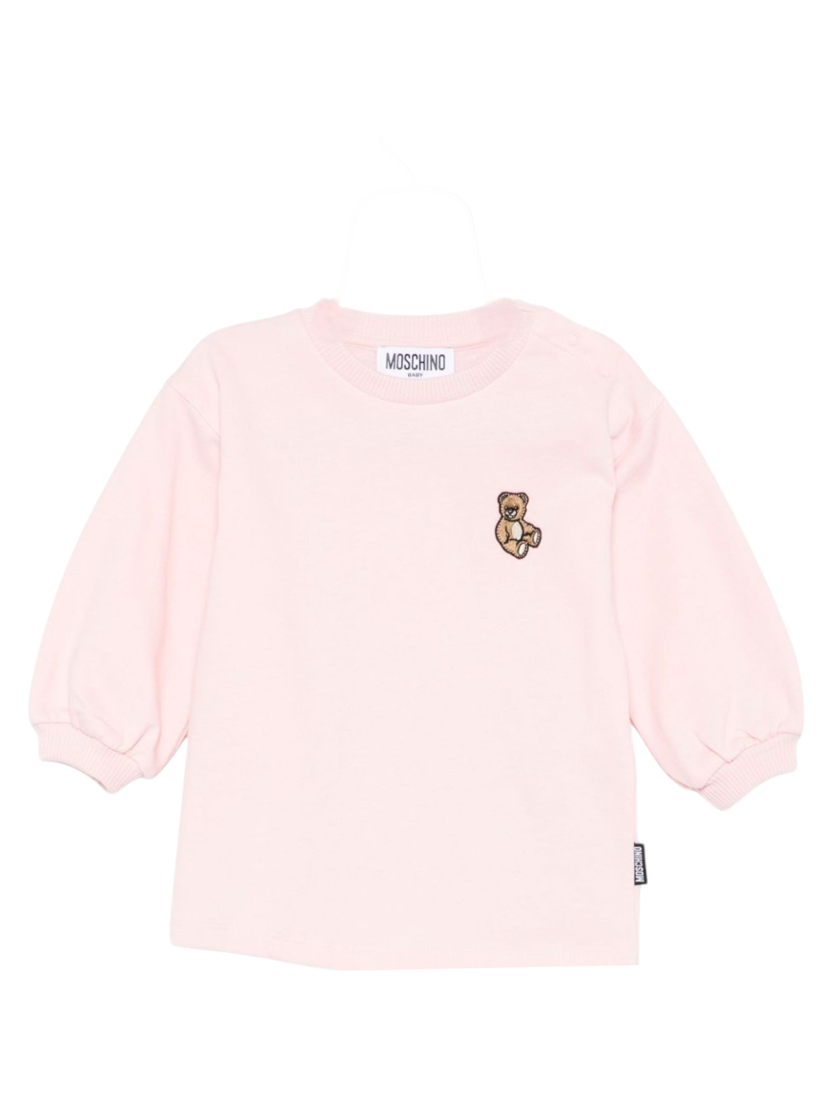 Abito per neonata Moschino Kids rosa con maniche a sbuffo MAV0BNLCA40 50209 MOSCHINO KIDS