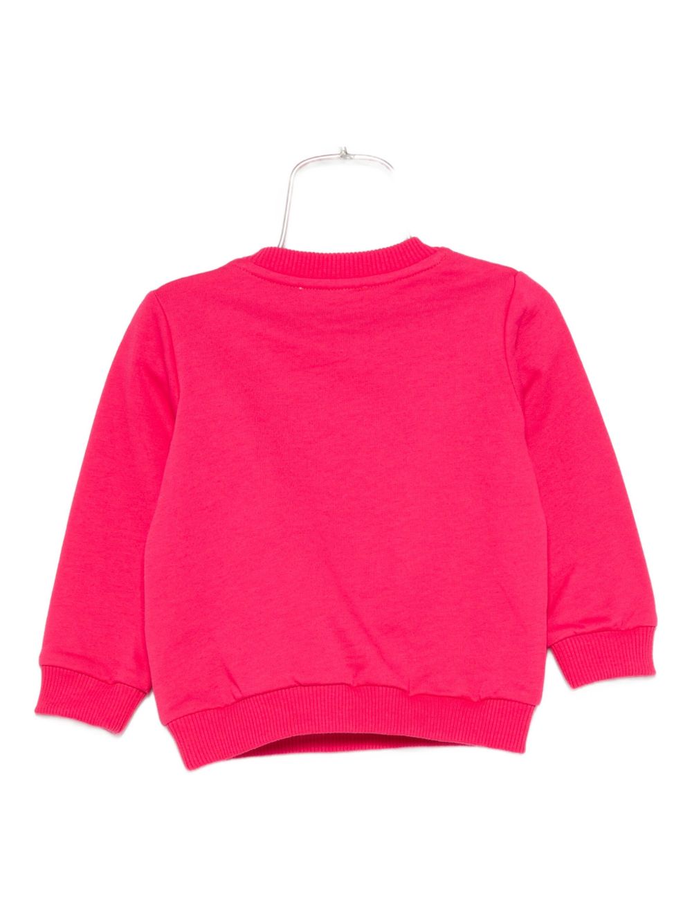 Felpa per neonata Moschino Kids fucsia con stampa Teddy Bear MNF060LCA40 50541 MOSCHINO KIDS