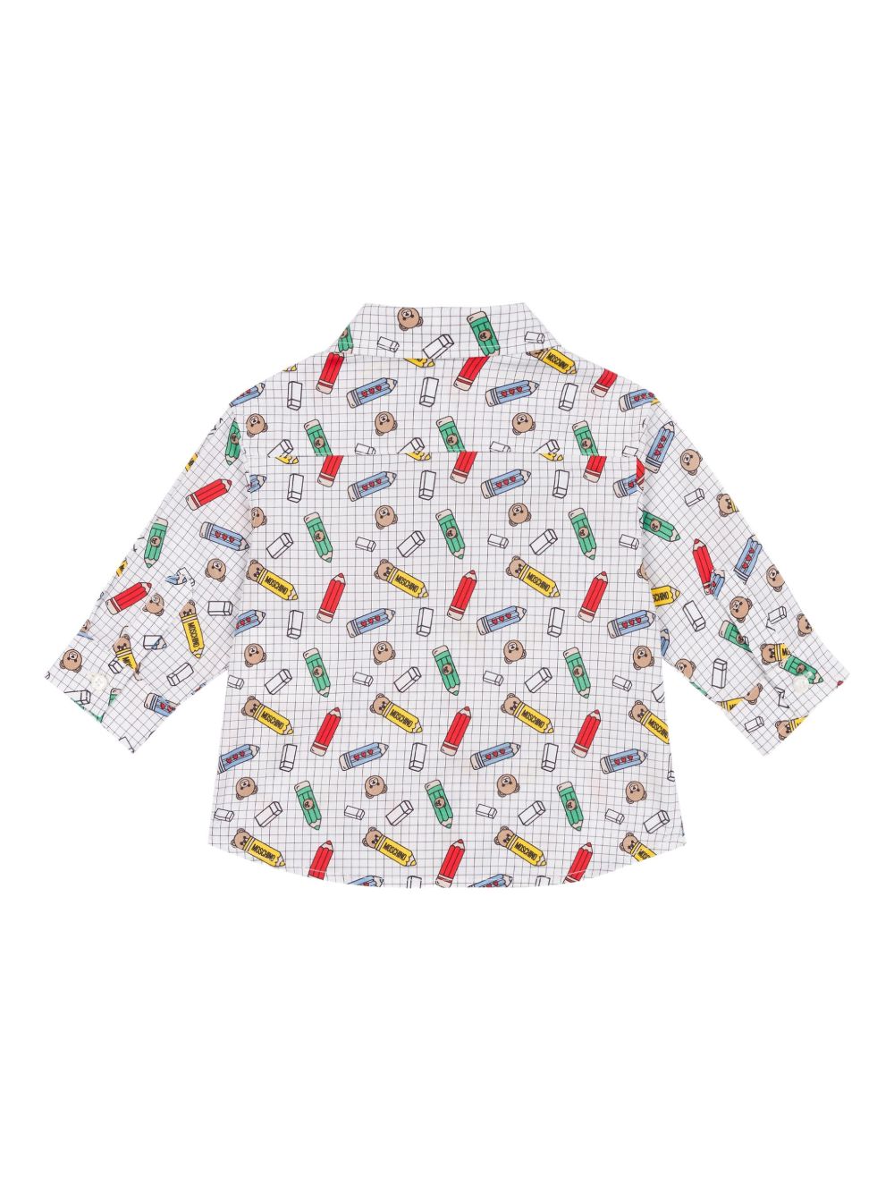 Camicia per neonato Moschino Kids bianco con stampa grafica MUC01HLMB31 84853 MOSCHINO KIDS