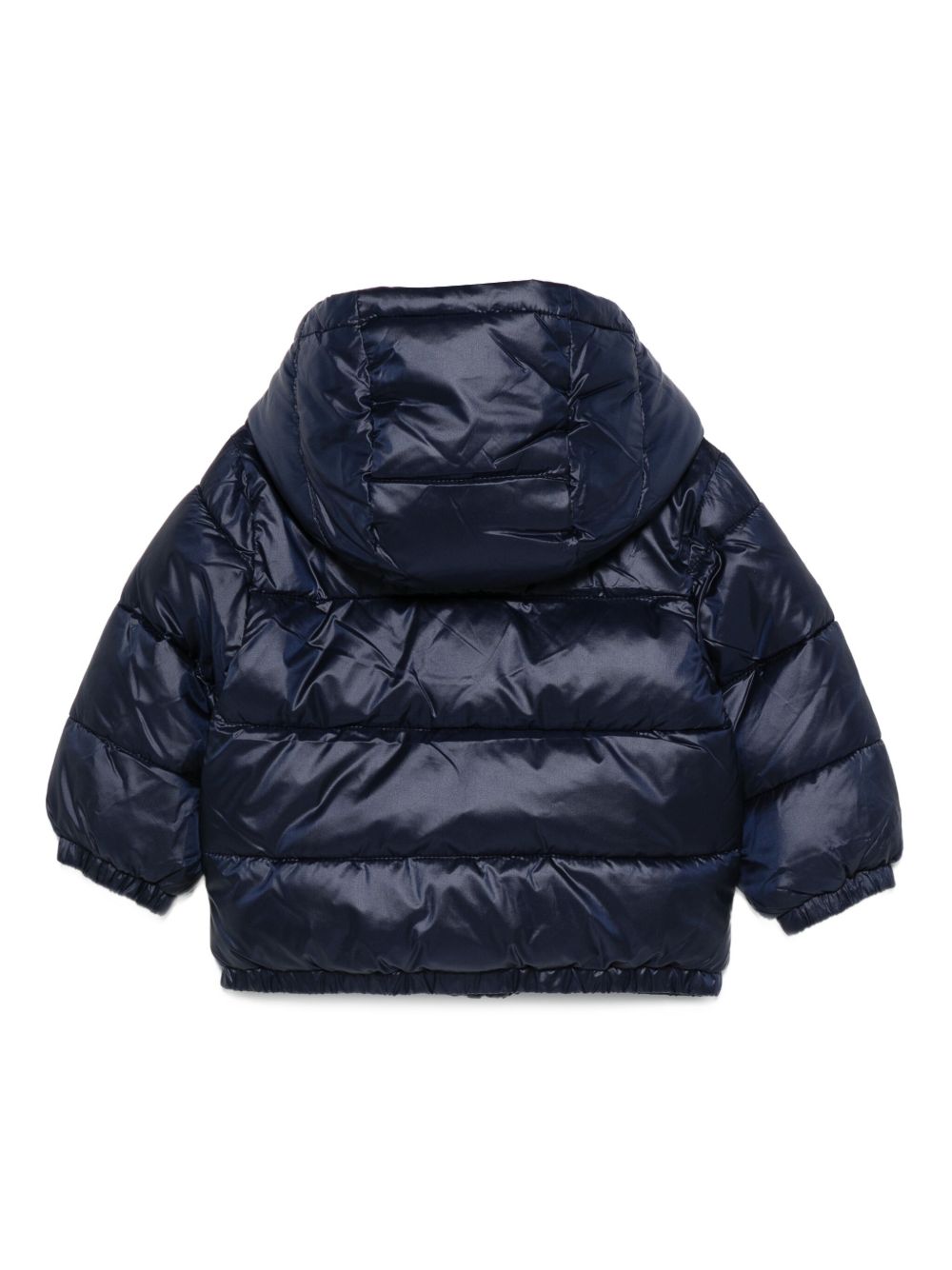Piumino per neonato Moschino Kids blu con stampa con logo MUS032L3A32 40016 MOSCHINO KIDS