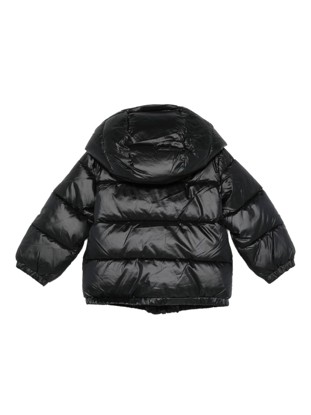 Piumino per neonati Moschino Kids nero con stampa con logo MUS032L3A32 60100 MOSCHINO KIDS