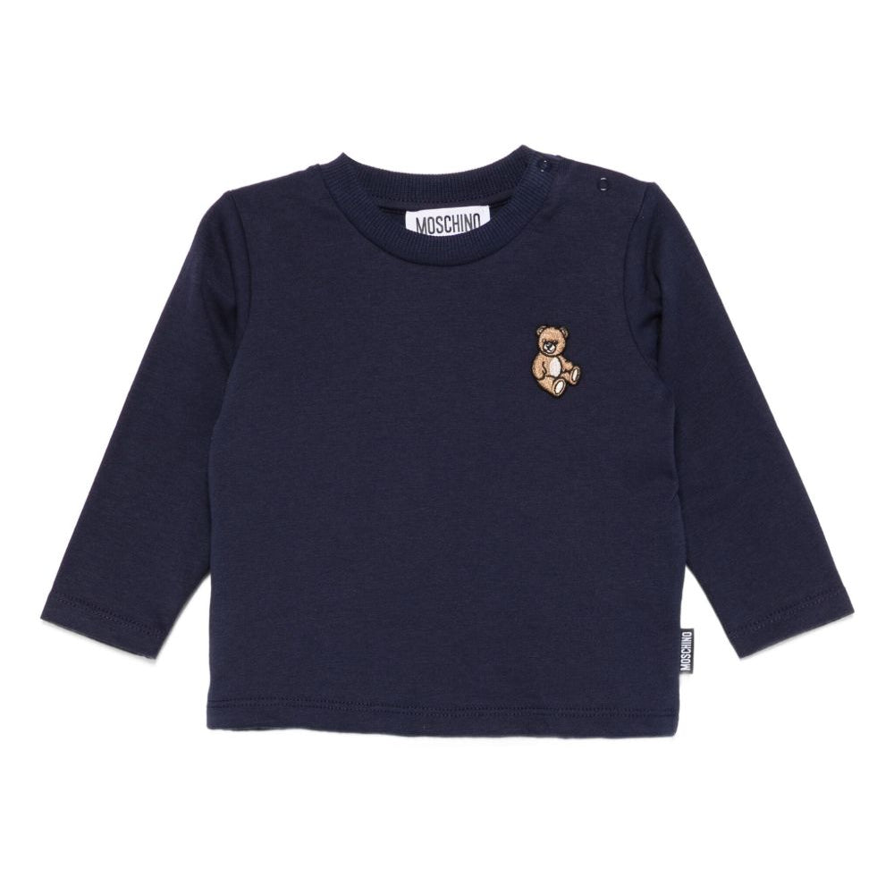T-shirt per neonati Moschino Kids blu con motivo Teddy Bear MXO00RLAA10 40016 MOSCHINO KIDS