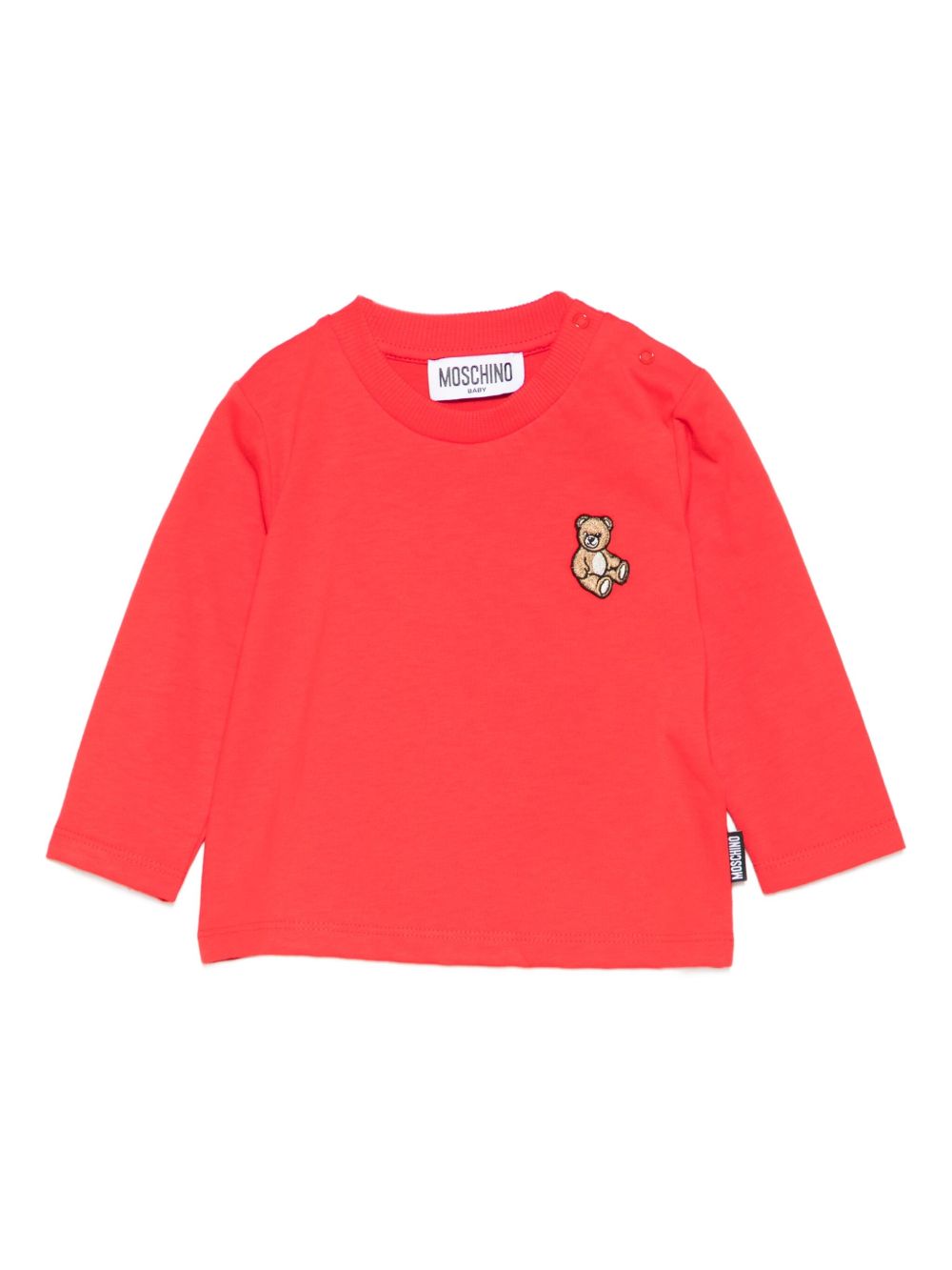 T-shirt per neonati Moschino Kids rosso con motivo Teddy Bear MXO00RLAA10 50109 MOSCHINO KIDS