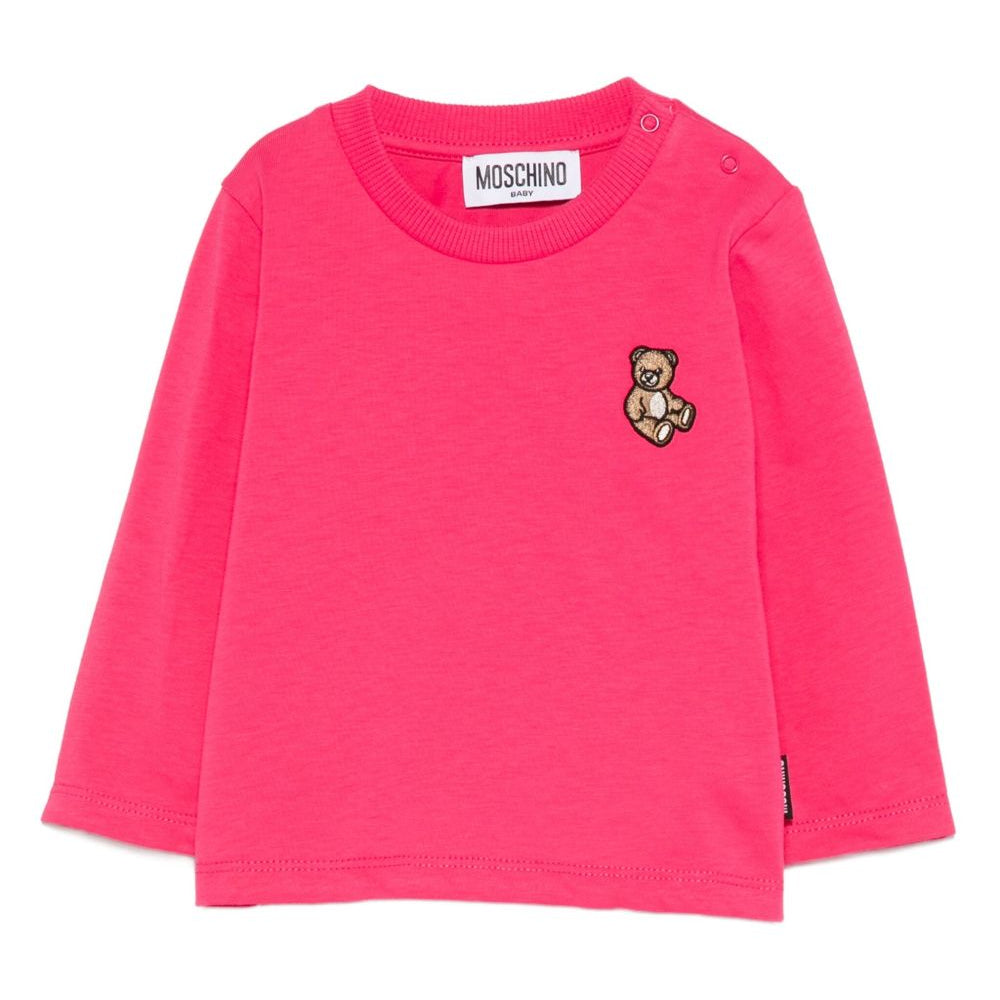 T-shirt per neonata Moschino Kids fucsia con motivo Teddy Bear MXO00RLAA10 50541 MOSCHINO KIDS