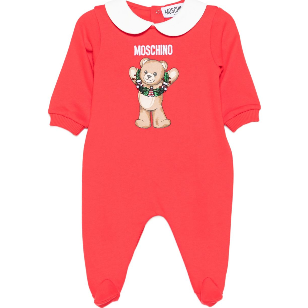 Tutina per neonati Moschino Kids rossa con orsacchiotto MYY037LCA14 50109 MOSCHINO KIDS