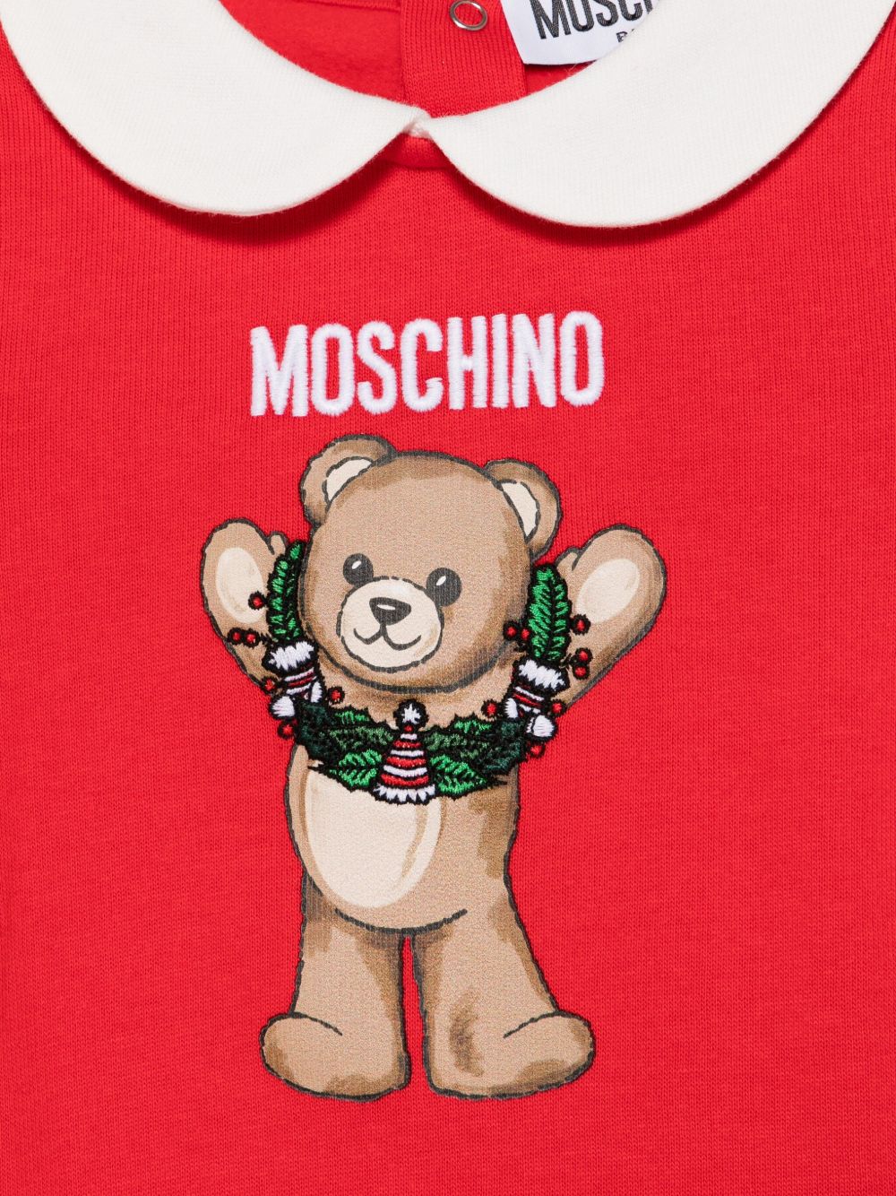Tutina per neonati Moschino Kids rossa con orsacchiotto MYY037LCA14 50109 MOSCHINO KIDS