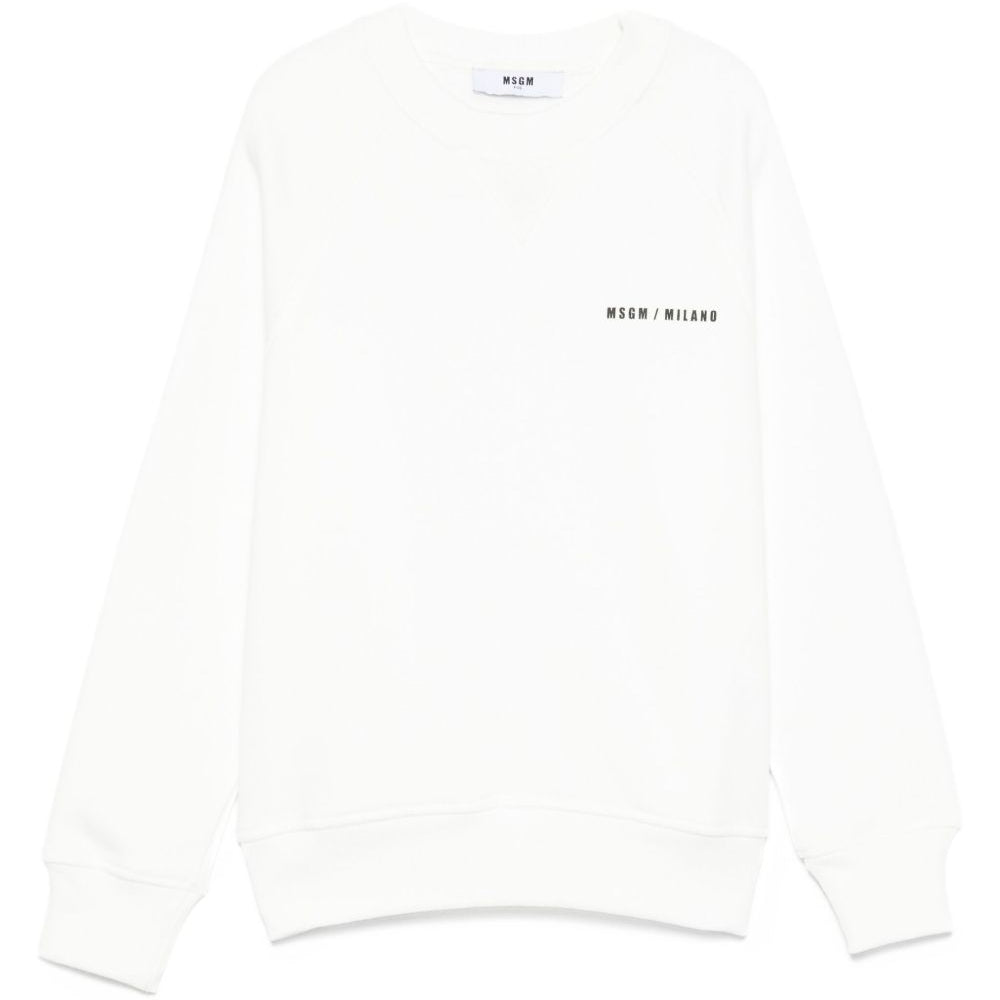 Felpa per bambino MSGM Kids bianco con stampa logo sul davanti F5MSJBSW225 002 MSGM KIDS