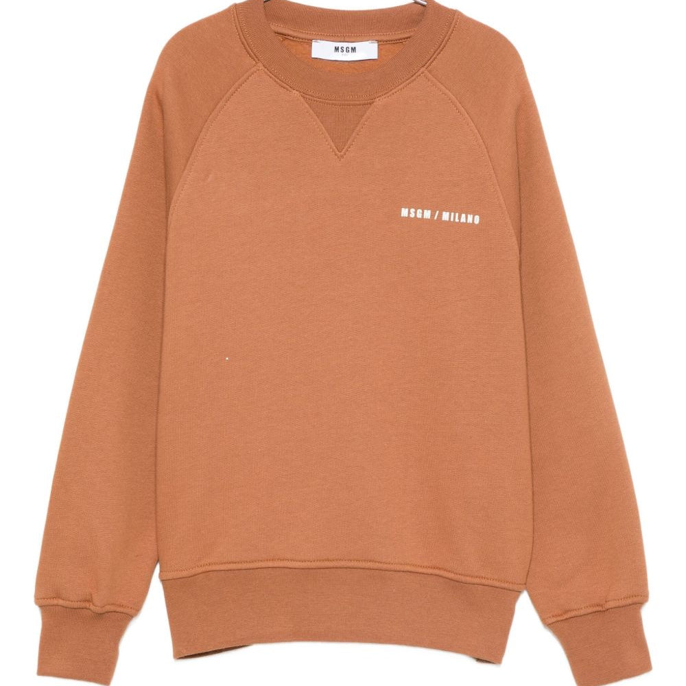Felpa per bambino MSGM Kids marrone con stampa logo sul davanti F5MSJBSW225 MS046 MSGM KIDS