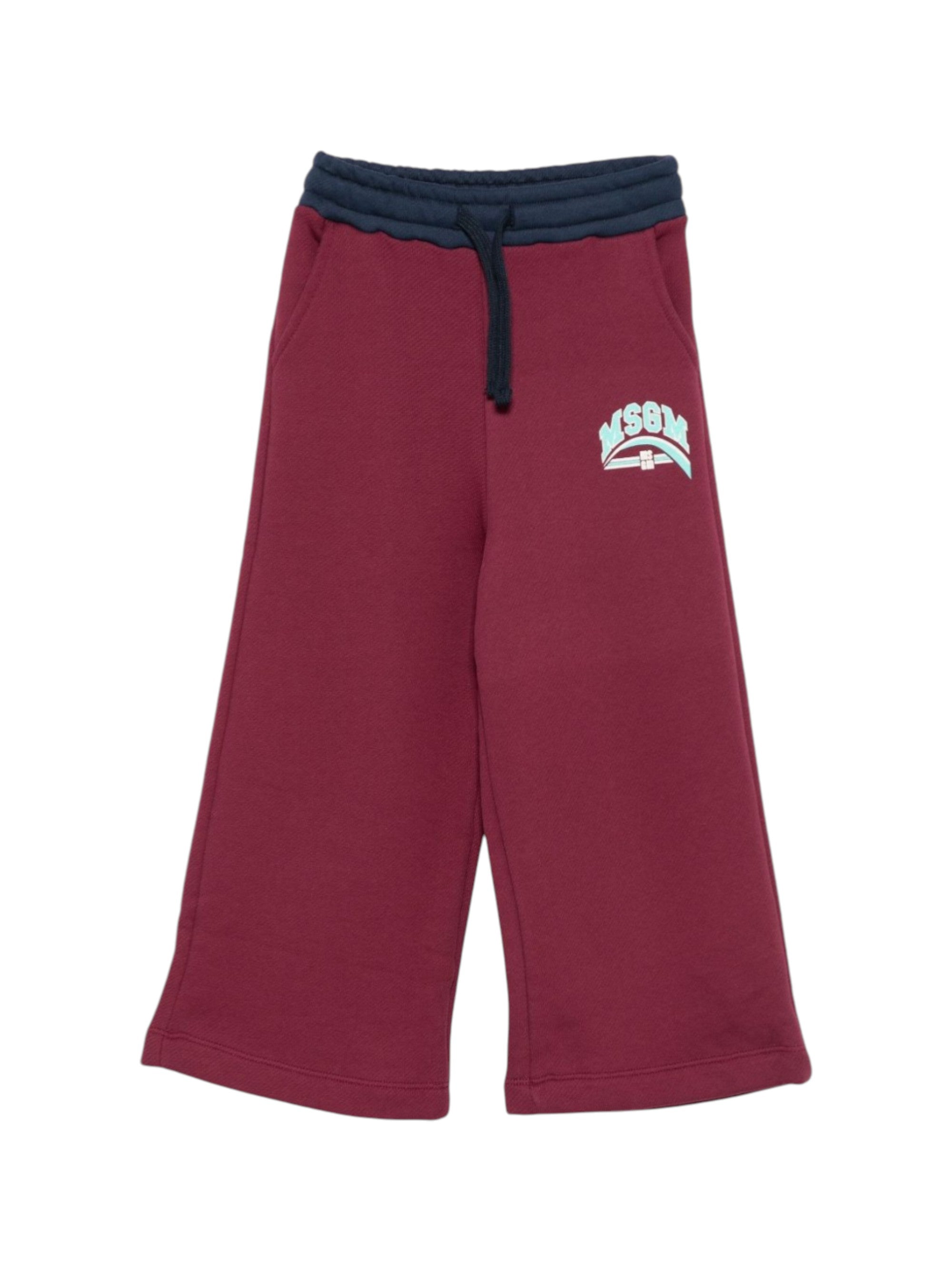 Pantaloni per bambina MSGM Kids rossi con stampa del logo F5MSJGFP128 MS034 MSGM KIDS