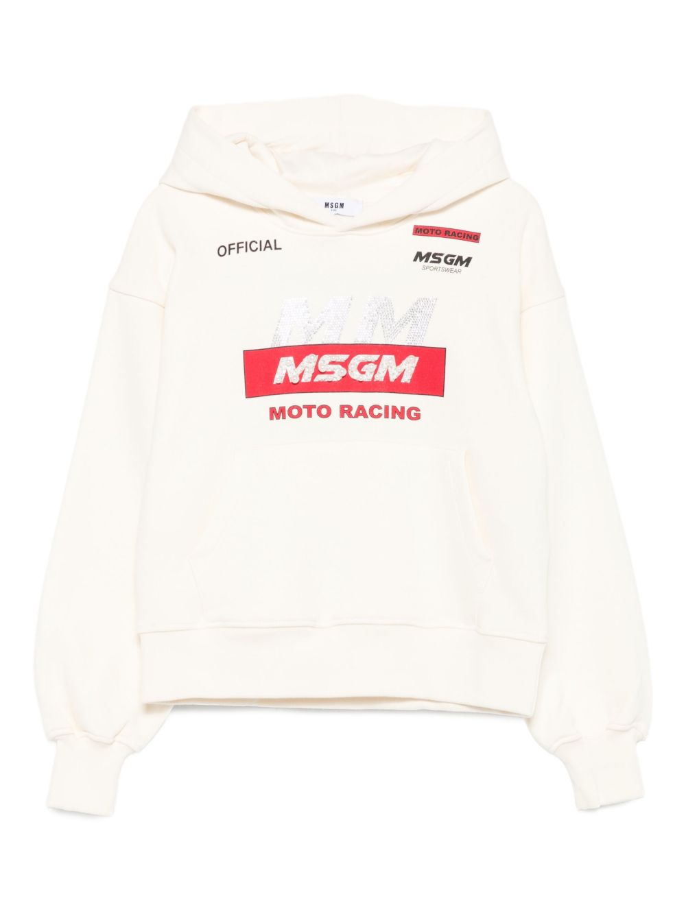 Felpa per bambina MSGM Kids bianca con cappuccio classico F5MSJGHS193 013 MSGM KIDS