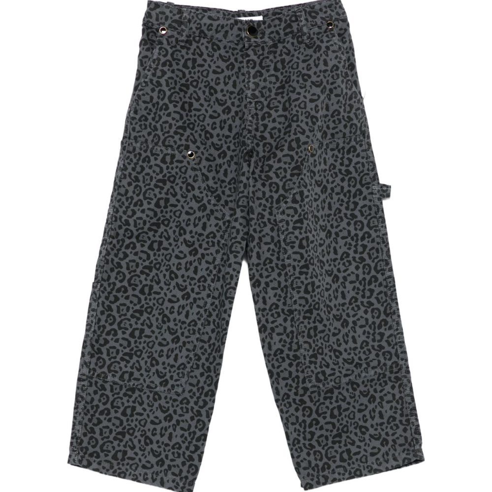 Pantaloni per bambina MSGM Kids grigi con stampa leopardata F5MSJGPA130 103 MSGM KIDS