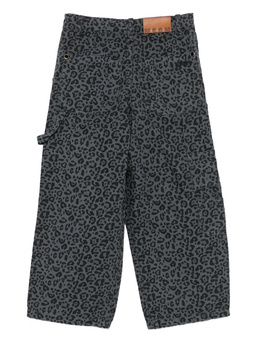 Pantaloni per bambina MSGM Kids grigi con stampa leopardata F5MSJGPA130 103 MSGM KIDS