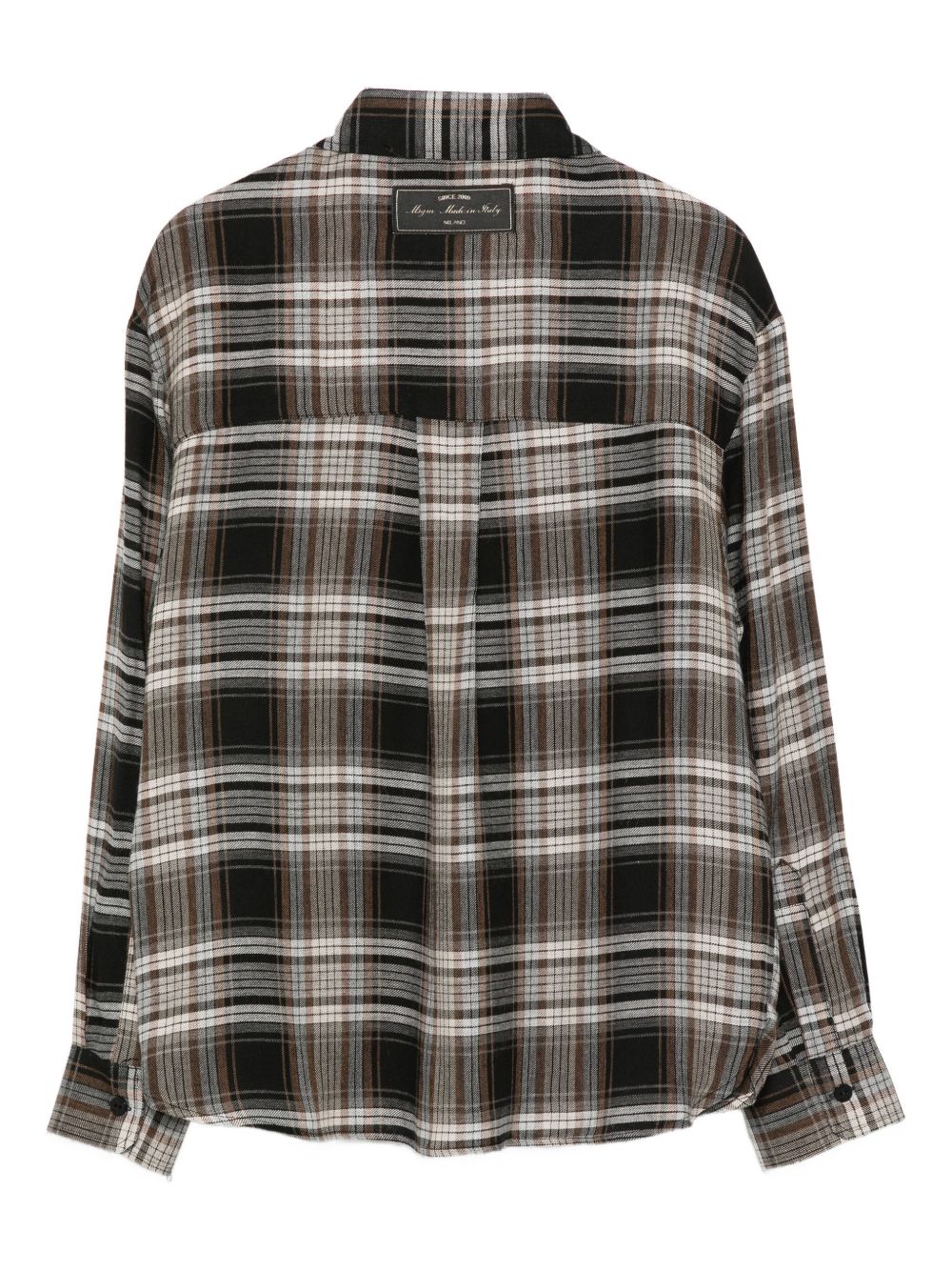 Camicia per bambina MSGM Kids nero con motivo a quadri con decorazione F5MSJGSI133 140 MSGM KIDS