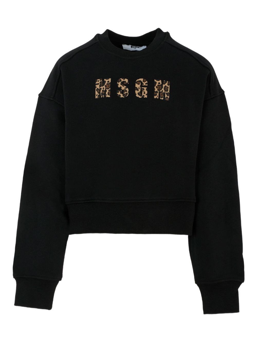 Felpa per bambina MSGM Kids nero con logo leopardato F5MSJGSW145 MS068 MSGM KIDS