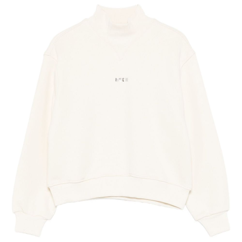 Felpa per bambina MSGM Kids bianca con collo alto F5MSJGSW188 013 MSGM KIDS